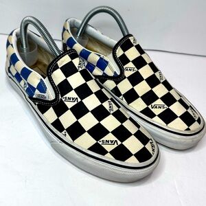 UsedVans Black and White Checkerboard Slip-On Sneakers